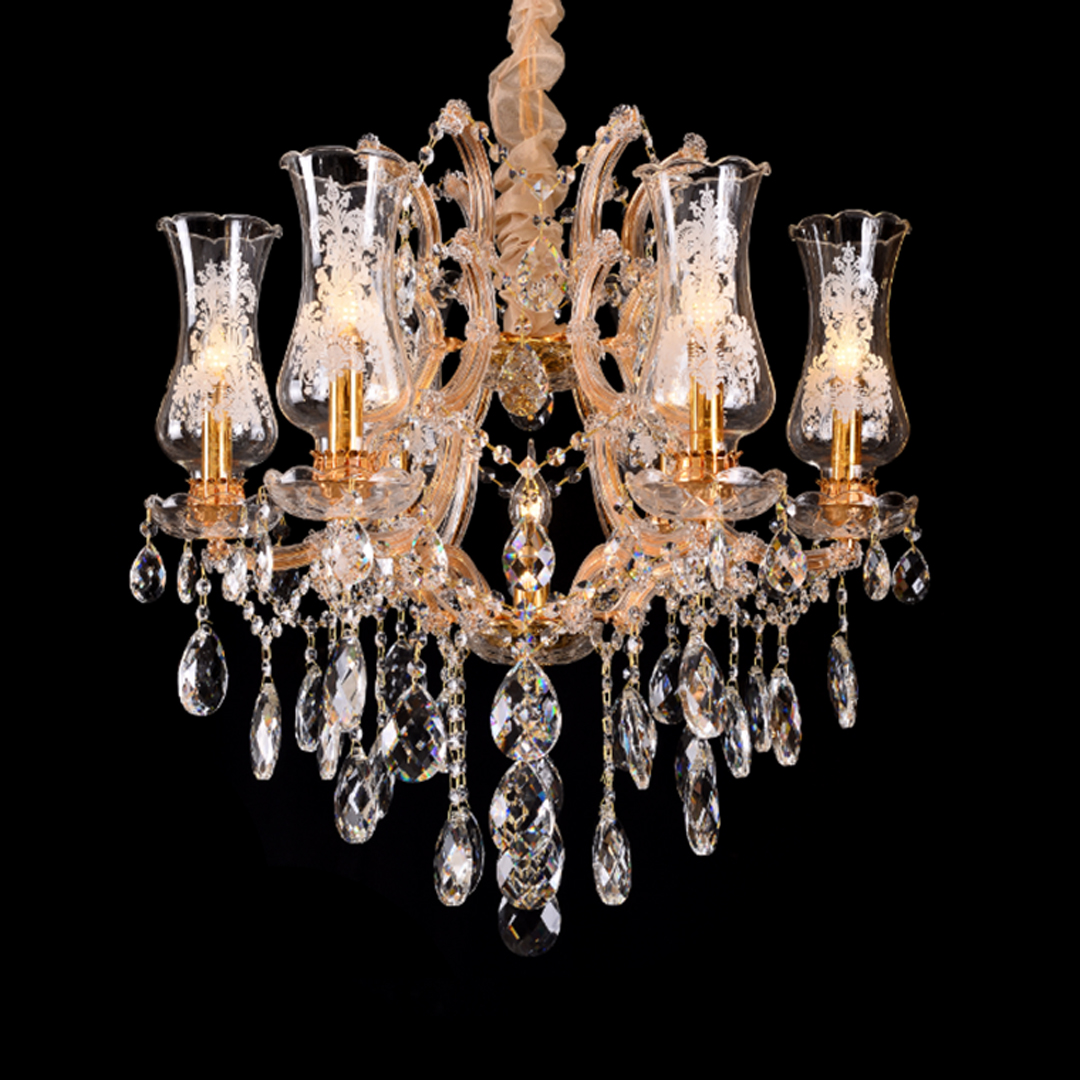 Chandelier GD+Clear Crystal2019/6+1